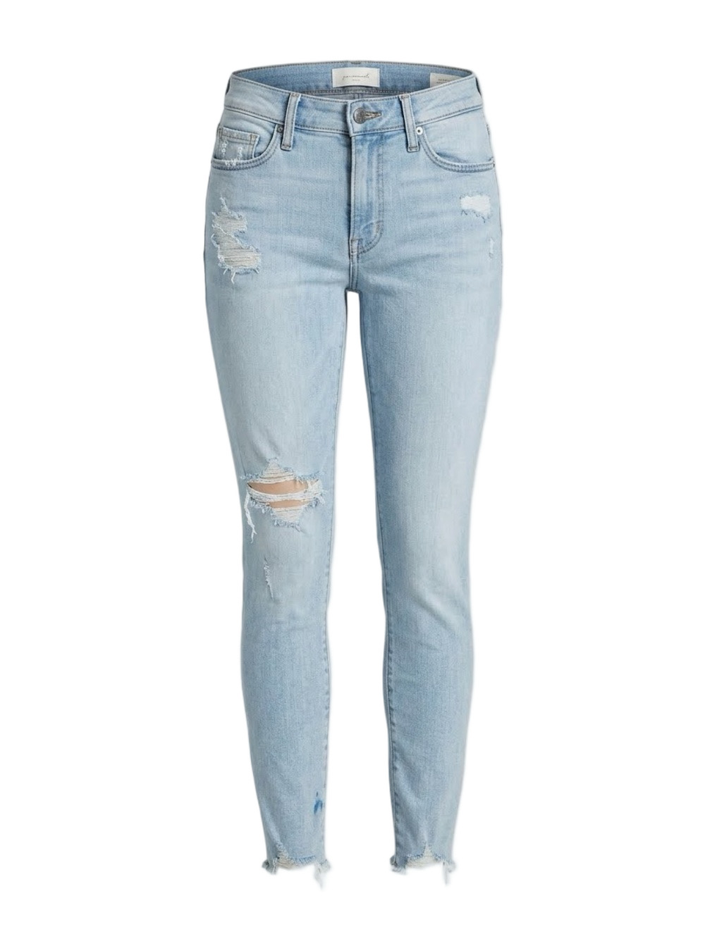 Frame Denim Light Wash Ripped Le Skinny De Jeanne Crop Sz 27